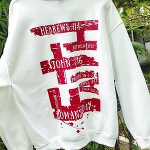 Faith Scripture Sweatshirt With Pink Lettering